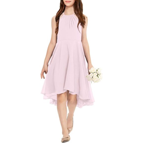 Galawaqe Girls Sleeveless Backless Crossed Straps Wedding Party Gown Sz XL - Picture 1 of 10